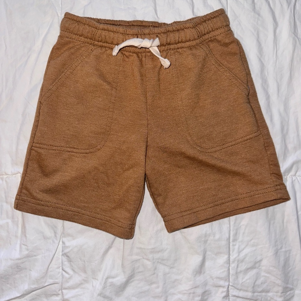CAT & JACK // brown knit pull-on shorts — 4T